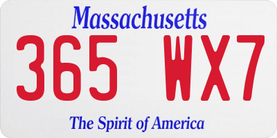 MA license plate 365WX7