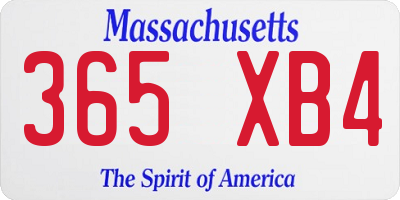 MA license plate 365XB4