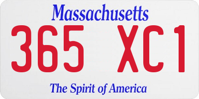 MA license plate 365XC1