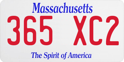 MA license plate 365XC2