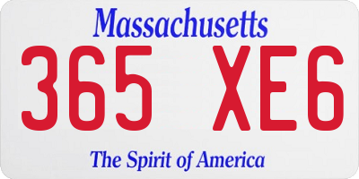 MA license plate 365XE6