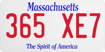 MA license plate 365XE7