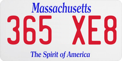MA license plate 365XE8