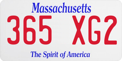 MA license plate 365XG2