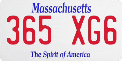 MA license plate 365XG6