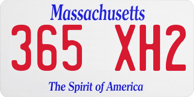 MA license plate 365XH2