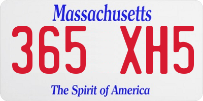 MA license plate 365XH5