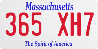 MA license plate 365XH7