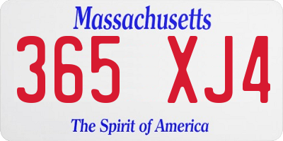 MA license plate 365XJ4