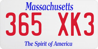 MA license plate 365XK3