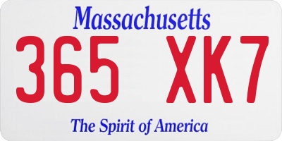 MA license plate 365XK7