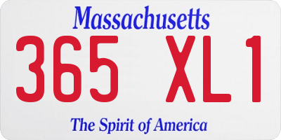 MA license plate 365XL1