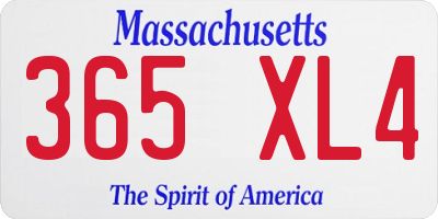 MA license plate 365XL4