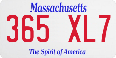 MA license plate 365XL7