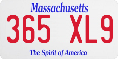 MA license plate 365XL9