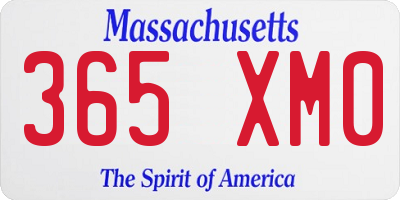 MA license plate 365XM0