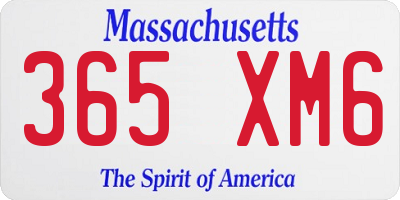 MA license plate 365XM6