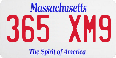 MA license plate 365XM9