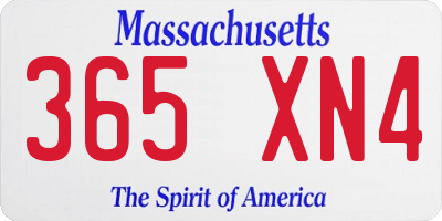 MA license plate 365XN4