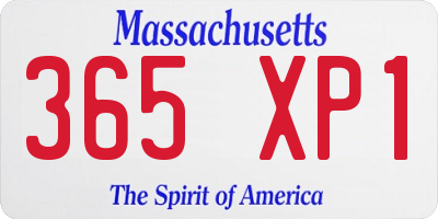 MA license plate 365XP1
