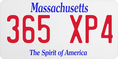 MA license plate 365XP4