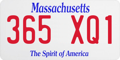 MA license plate 365XQ1