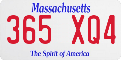 MA license plate 365XQ4