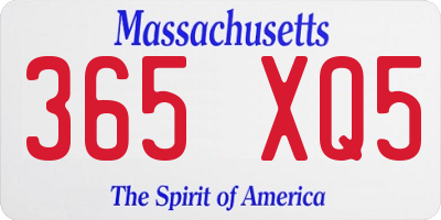 MA license plate 365XQ5