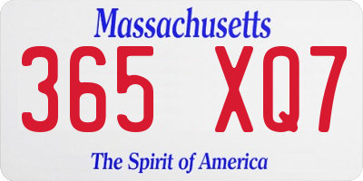 MA license plate 365XQ7
