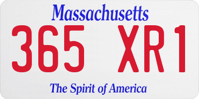 MA license plate 365XR1