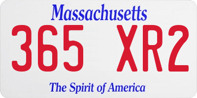 MA license plate 365XR2