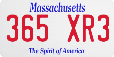 MA license plate 365XR3