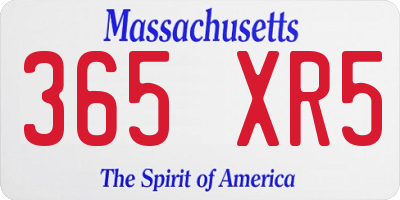 MA license plate 365XR5