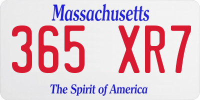 MA license plate 365XR7