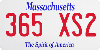 MA license plate 365XS2