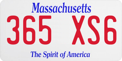 MA license plate 365XS6