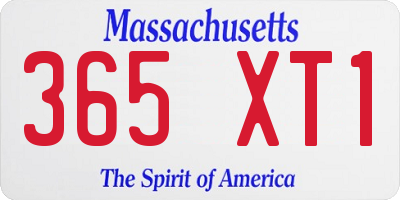 MA license plate 365XT1