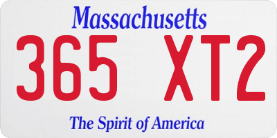 MA license plate 365XT2