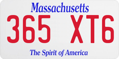 MA license plate 365XT6