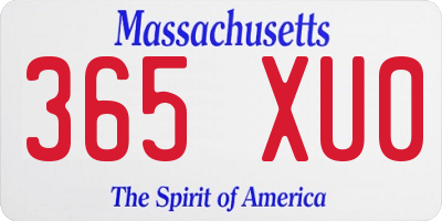 MA license plate 365XU0