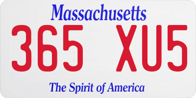 MA license plate 365XU5