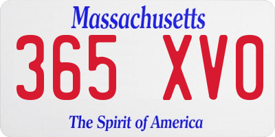 MA license plate 365XV0