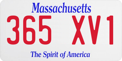 MA license plate 365XV1