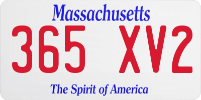 MA license plate 365XV2