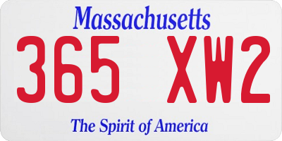 MA license plate 365XW2