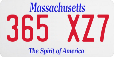 MA license plate 365XZ7