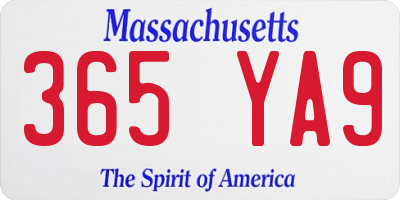 MA license plate 365YA9