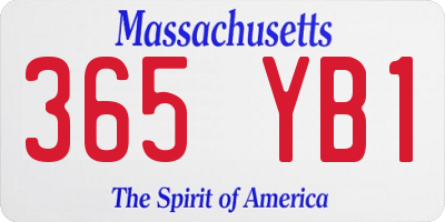 MA license plate 365YB1