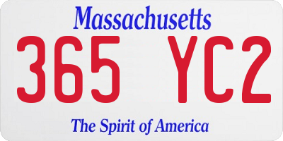 MA license plate 365YC2