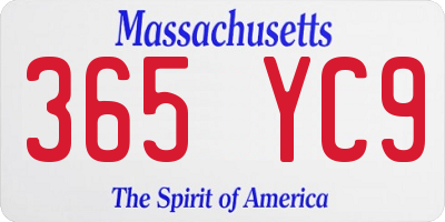 MA license plate 365YC9
